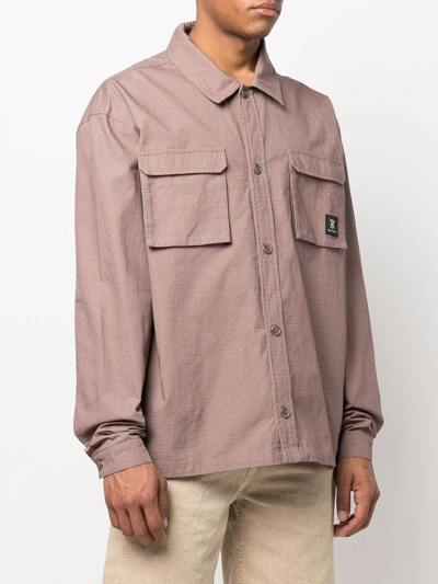 Shop Daily Paper Marlon Oversized Shirt Jacket In Neutrals