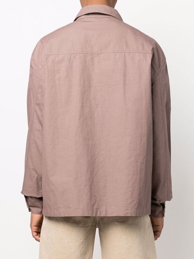 Shop Daily Paper Marlon Oversized Shirt Jacket In Neutrals