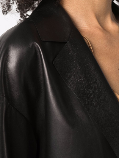 Shop Drome Button-down Leather Jacket In Black
