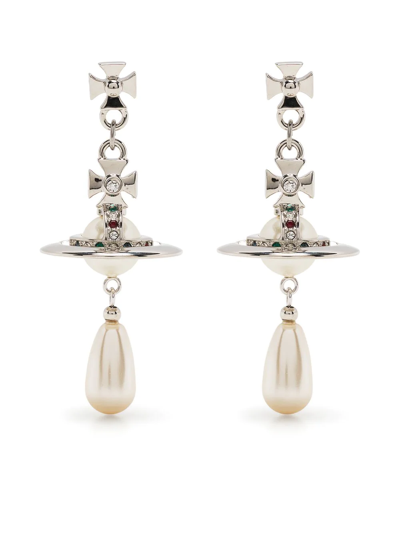 Vivienne Westwood Pearl Drop Earrings Platinum - Atterley In Silver |  ModeSens