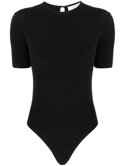 Shop Atu Body Couture Short-sleeve Bodysuit In Black