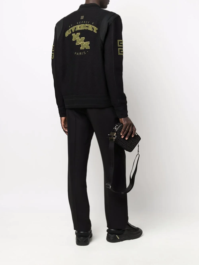 Shop Givenchy 4g-logo Embroidered Bomber Jacket In Black