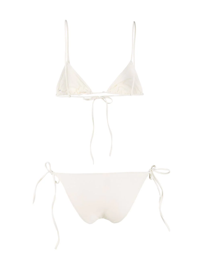 Shop Lido Self-tie Mid-rise Bikini In Neutrals