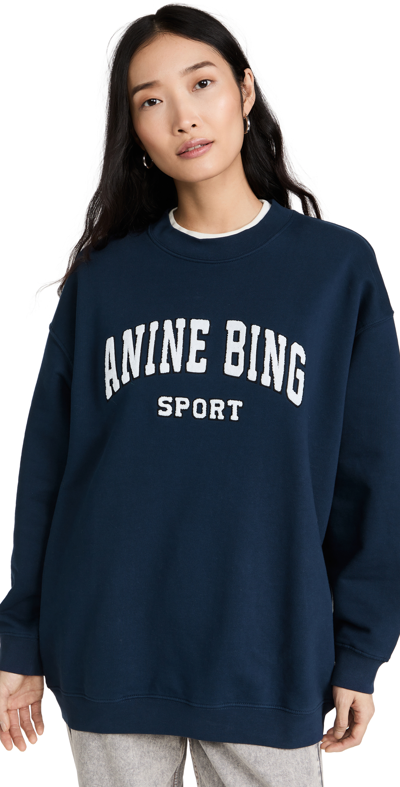 Anine Bing Tyler Sweatshirt In Pacific Blue | ModeSens