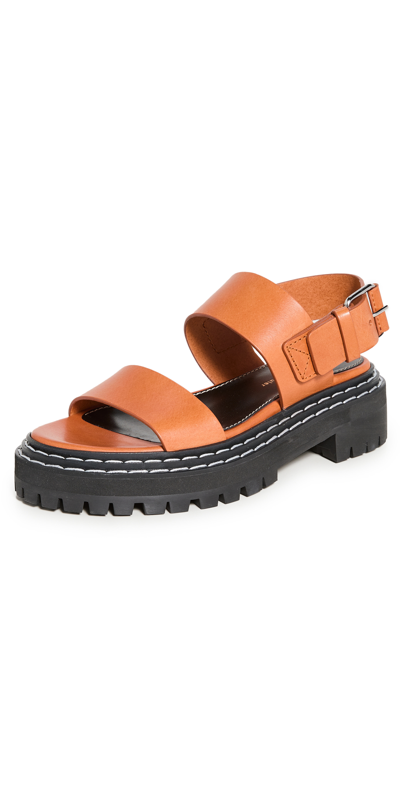 Shop Proenza Schouler Lug Sole Sandals In Orange