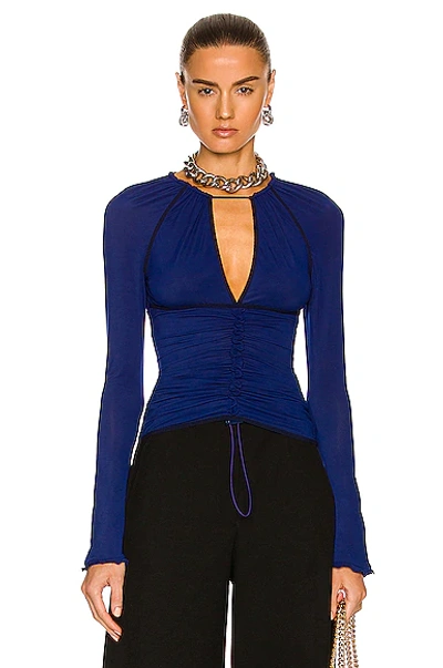 Shop Stella Mccartney Long Sleeve Top In Blue Royal