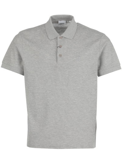 Shop Burberry Monogram Polo Shirt In Grey