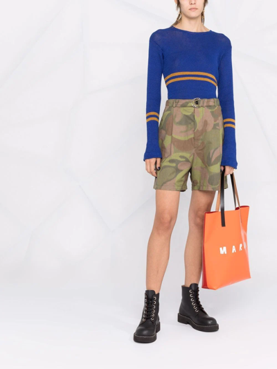 Shop Marni All-over Print Shorts In Green