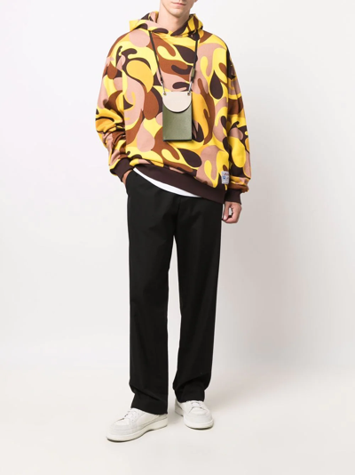 Marni Abstract Camouflage-print Hoodie In Yellow