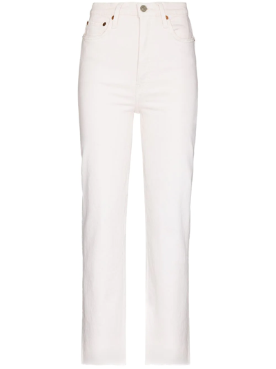 Shop Re/done '70s Stone Pipe Straight-leg Jeans In Neutrals