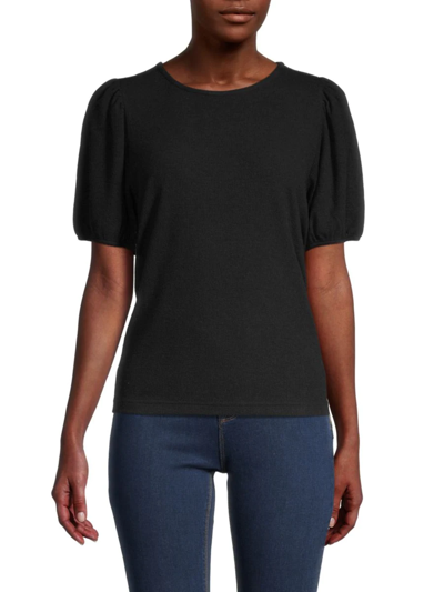 Shop Rebecca Minkoff Women's Julie Puff-sleeve Top In Black