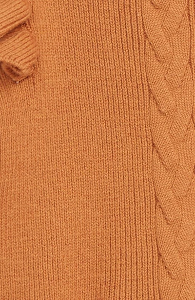 Shop Ashmi And Co Ashmi & Co. Eva Ruffle Shoulder Long Sleeve Knit Cotton Dress In Burnt Orange