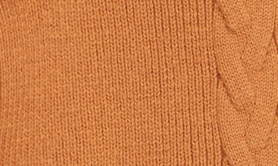 Shop Ashmi And Co Ashmi & Co. Eva Ruffle Shoulder Long Sleeve Knit Cotton Dress In Burnt Orange