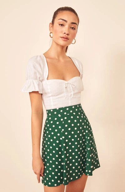 Shop Reformation Flounce Skirt In Pinesol