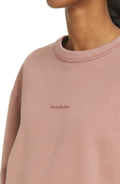 Shop Acne Studios Fierre Logo Sweatshirt In Blush Pink