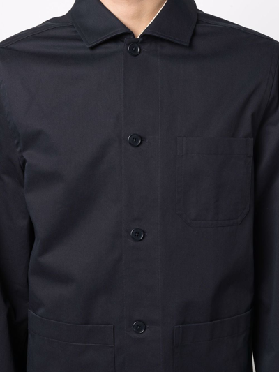 Shop Filippa K Louis Long-sleeve Shirt Jacket In Blue