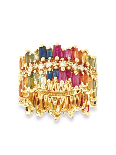Suzanne Kalan 18kt Yellow Gold Sapphire Triple Row Eternity Band In Gold