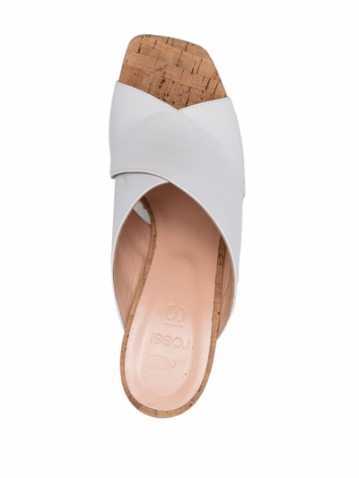 Shop Si Rossi Cork Platform Open-toe Sandals In White