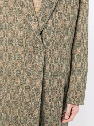 Shop Onefifteen X Anowhereman Geometric-print Coat In Multicolour
