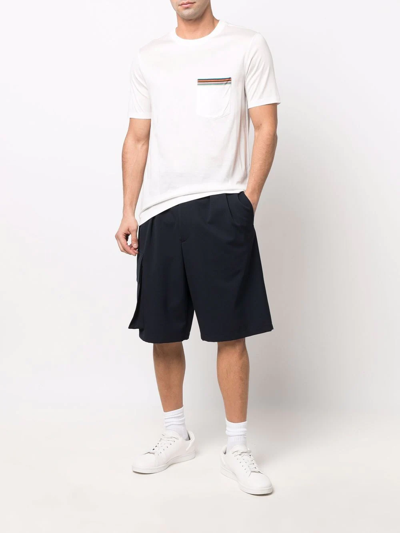 Paul Smith Chest-pocket Cotton T-shirt In Weiss
