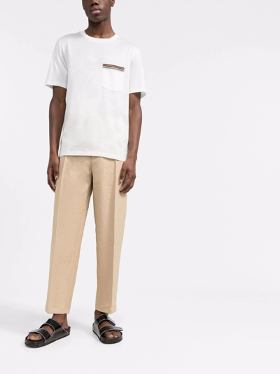 Paul Smith Chest-pocket Cotton T-shirt In Weiss