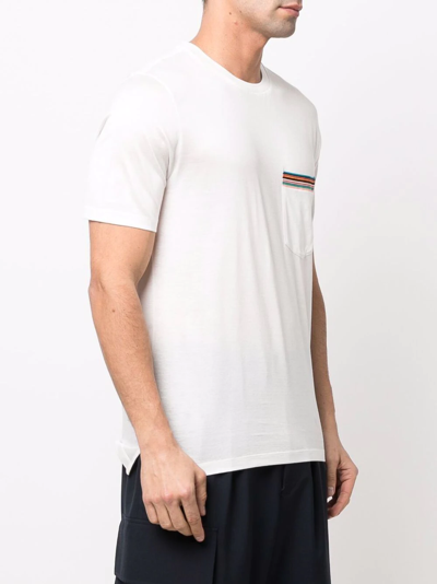 Shop Paul Smith Pocket Cotton T-shirt In Weiss