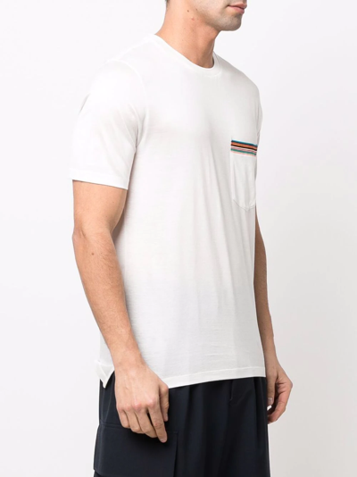 Paul Smith Chest-pocket Cotton T-shirt In Weiss