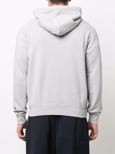 Shop Tom Ford Washed-effect Raglan-sleeve Hoodie In Grau