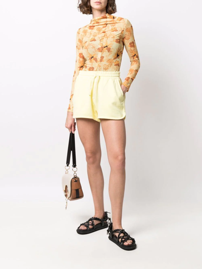 Shop Red Valentino Drawstring-waist Track Shorts In Gelb