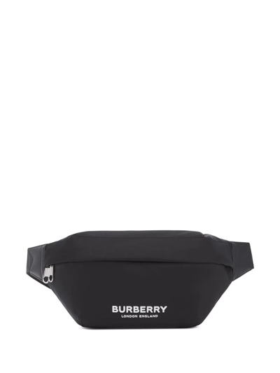 Burberry Sonny Belt Bag In Nylon With Logo Print In Schwarz