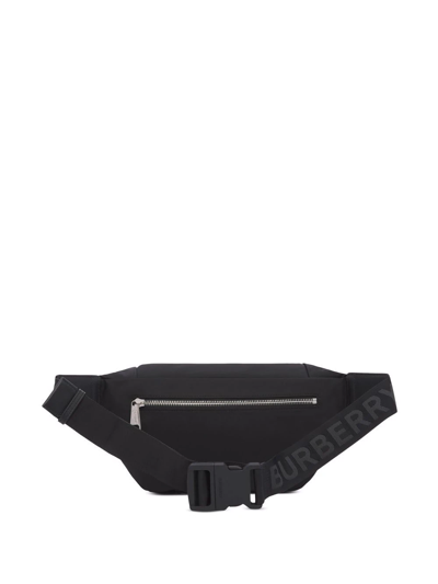 Burberry Sonny Belt Bag In Nylon With Logo Print In Schwarz