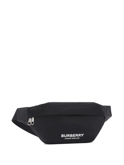 Burberry Sonny Belt Bag In Nylon With Logo Print In Schwarz