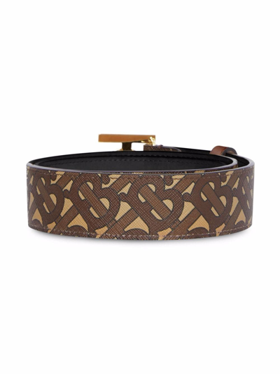 Leather belt Burberry Brown size L International in Leather - 27575579