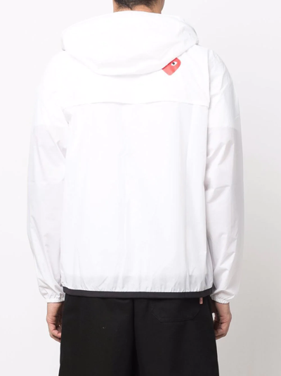 Shop Comme Des Garçons Play X K-way Zip-up Hooded Jacket In Weiss