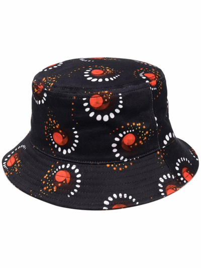 Shop Rabanne Firework-print Bucket Hat In Schwarz