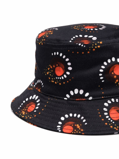 Shop Rabanne Firework-print Bucket Hat In Schwarz
