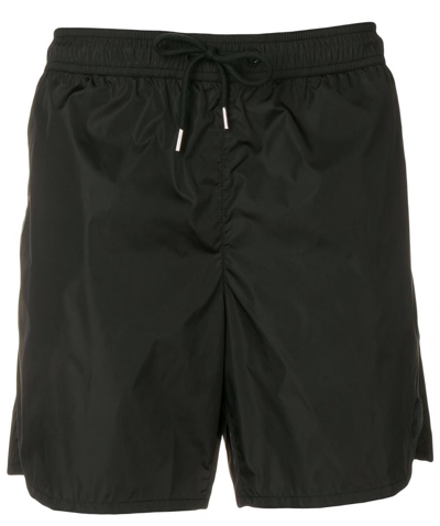 Shop Moncler Mare Logo Swim Shorts In Black