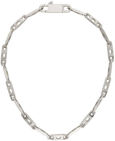 Shop Rick Owens Silver Chain Necklace In 128 Palladio