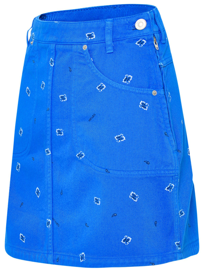Shop Kenzo Blue Cotton Mini Skirt