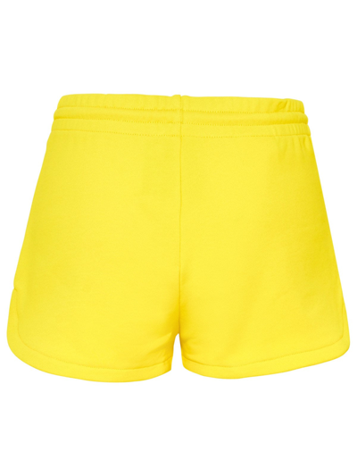 Shop Moschino Yellow Cotton Shorts