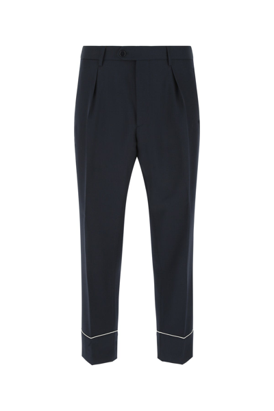 Shop Etro Straight Leg Cropped Trousers In Navy