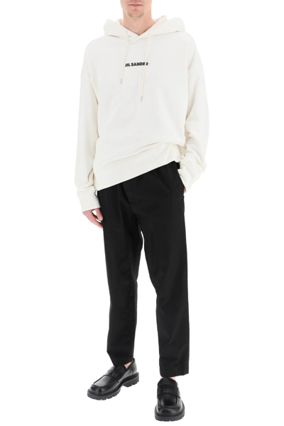 Shop Jil Sander Logo Hoodie In White