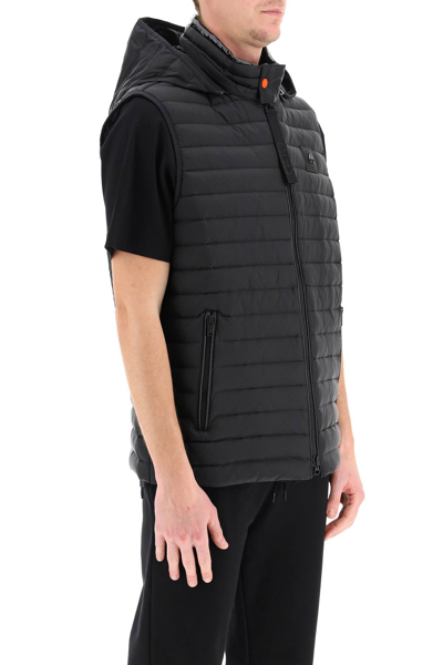 Shop Moose Knuckles Riggin Hooded Vest In Black
