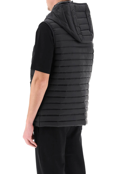 Shop Moose Knuckles Riggin Hooded Vest In Black