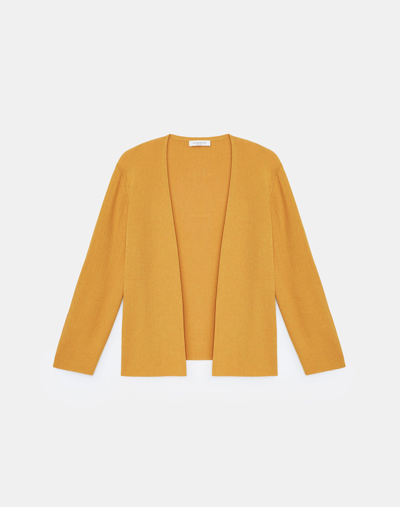 Shop Lafayette 148 Finespun Voile Open-front Cropped Cardigan In Honeycomb
