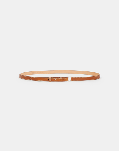 Shop Lafayette 148 Italian Vachetta Leather Skinny Belt In Copper