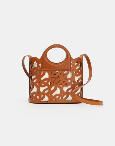 Lafayette 148 Vachetta Leather 8 Knot Basket Bagâmini In Copper