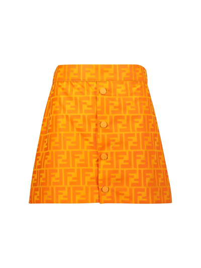 Shop Fendi Kids Skirt For Girls In Orange
