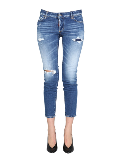 Dsquared2 "jennifer Cropped" Jeans In Blu | ModeSens