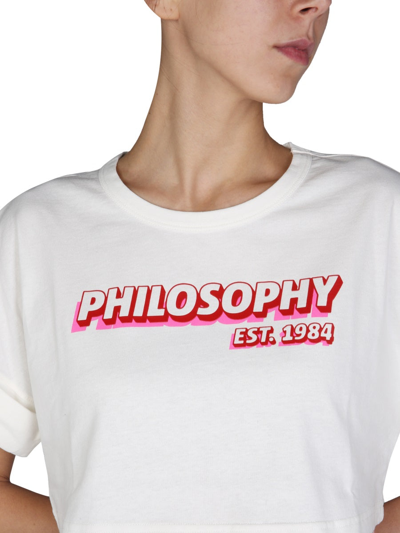 Shop Philosophy Di Lorenzo Serafini T-shirt With Rubber Logo In White